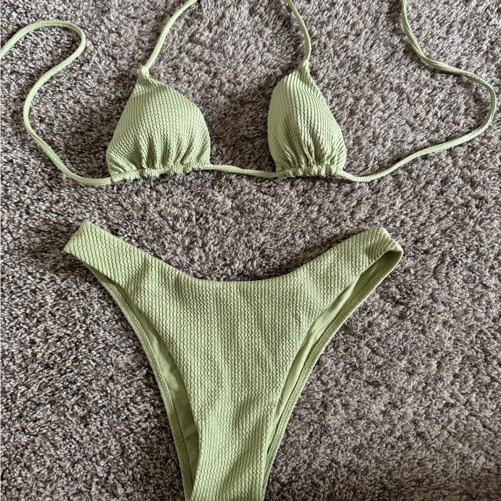Monday Swimwear Set Olive Byron Bottom (m) & Palma Top (s)